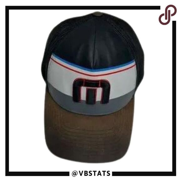 Travis Mathew Brown-Black-Red-Gray-White Baseball Cap with Logo Size Large-XL - Picture 1 of 7